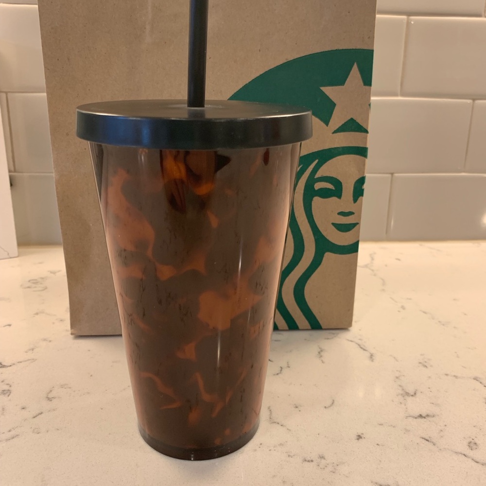 ☕️STARBUCKS Black/Brown Tortoise Mocha Tumbler - Picture 4 of 6